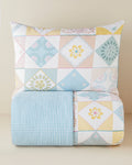 Cotton Single Size Duvet Cover Set 160x220 cm Blue - Green