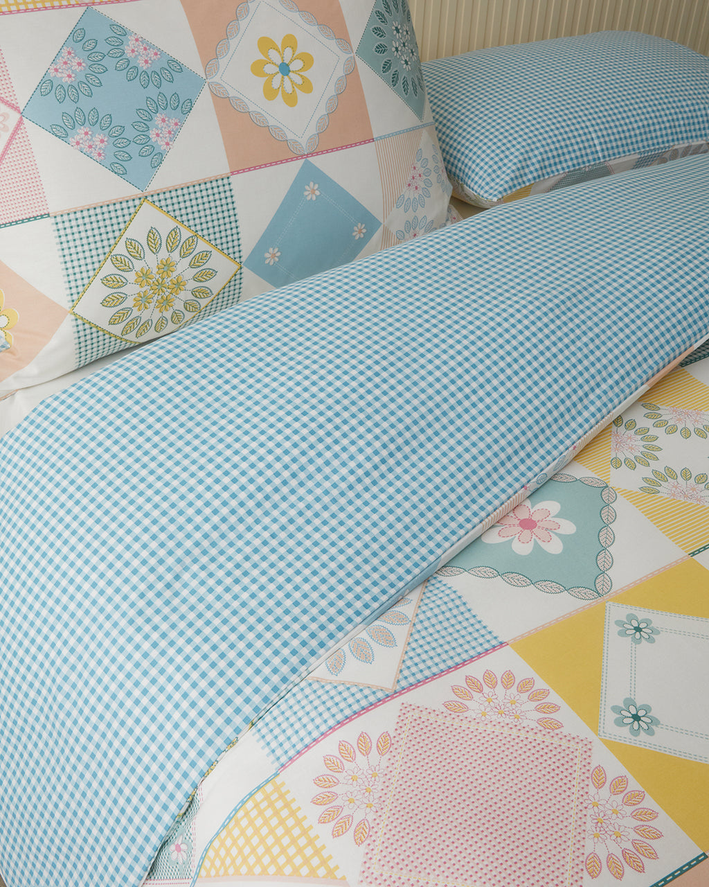 Cotton Single Size Duvet Cover Set 160x220 cm Blue - Green (view 3)