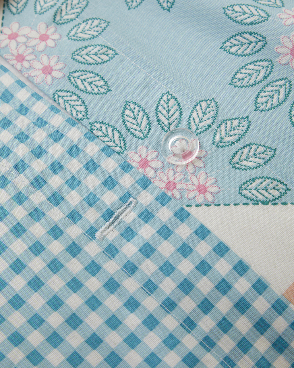 Cotton Single Size Duvet Cover Set 160x220 cm Blue - Green (view 7)