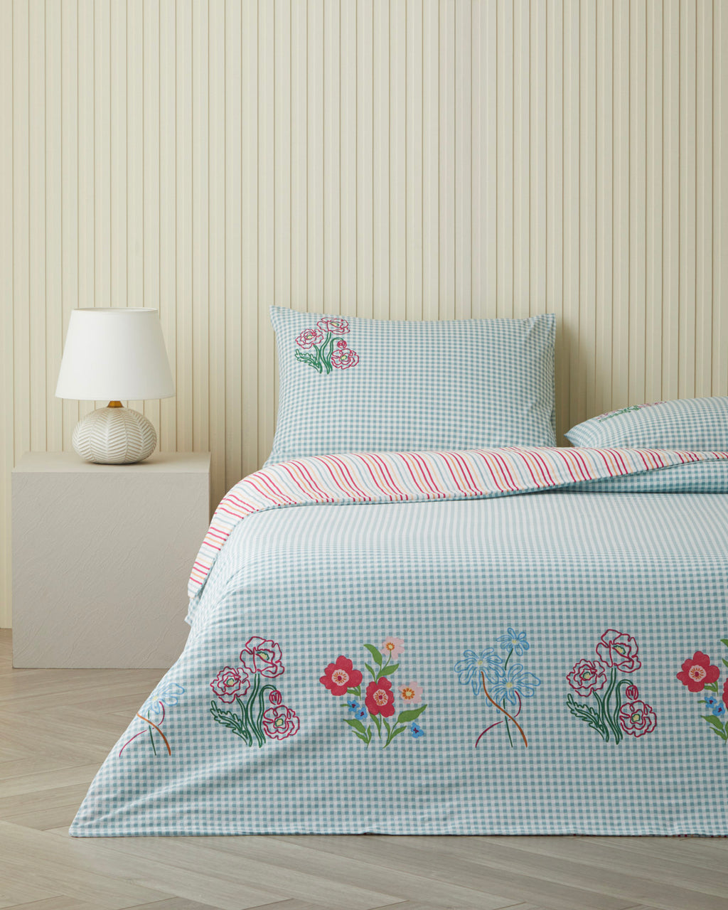 Cotton Single Size Duvet Cover Set 160x220 cm Pink - Orange