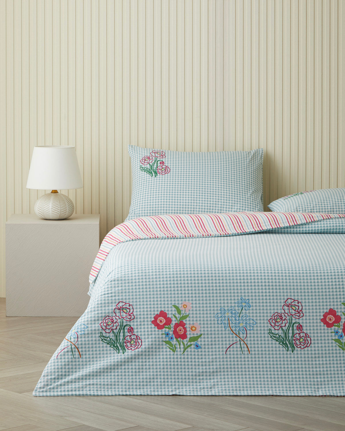 Cotton Single Size Duvet Cover Set 160x220 cm Pink - Orange