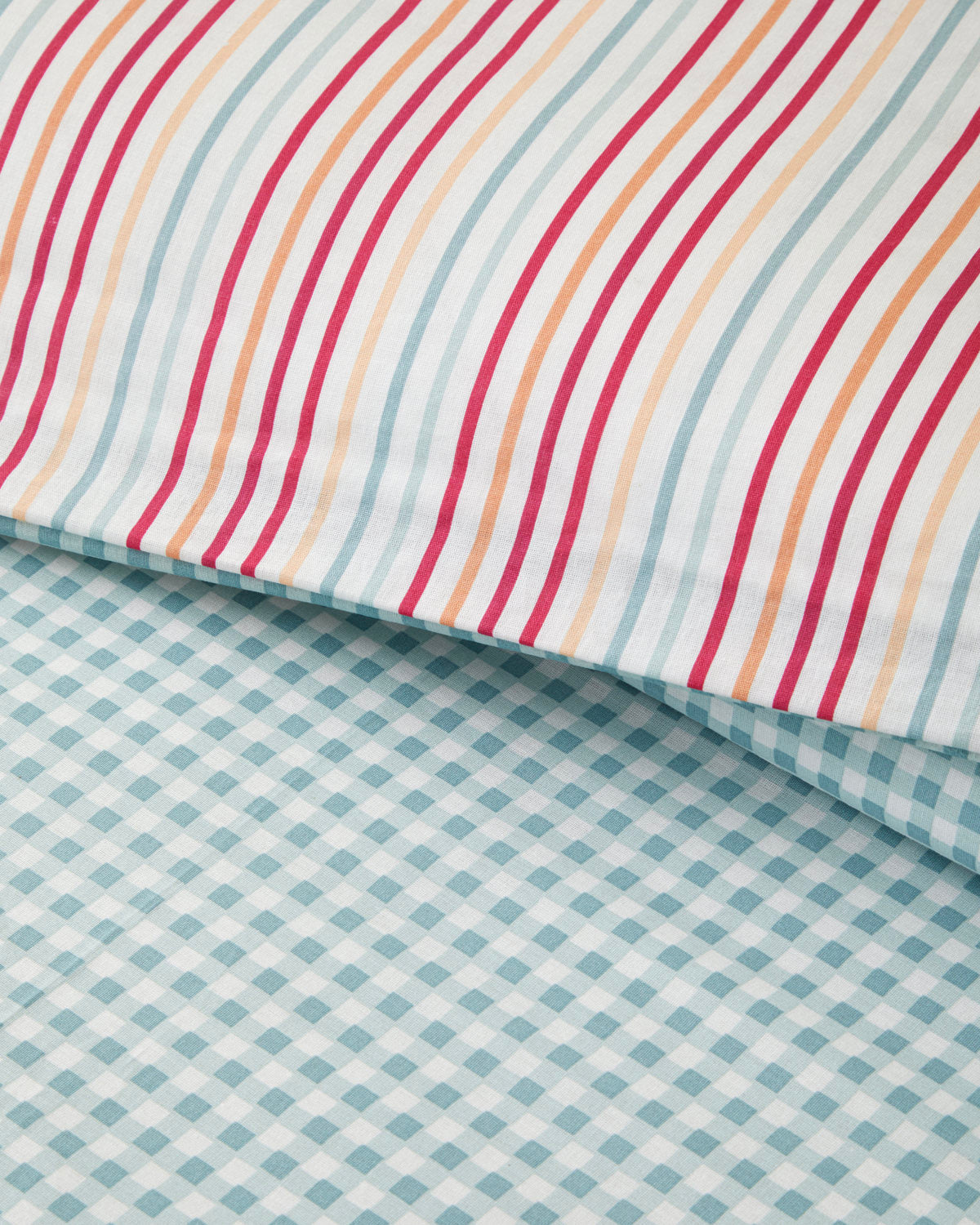 Cotton Single Size Duvet Cover Set 160x220 cm Pink - Orange (view 2)