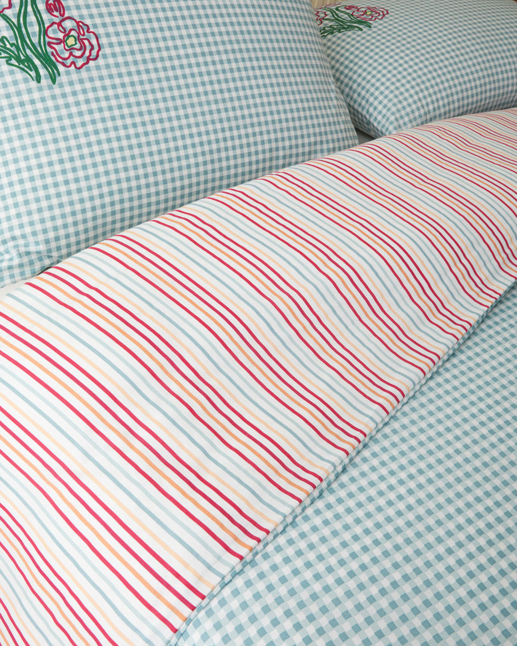 Cotton Single Size Duvet Cover Set 160x220 cm Pink - Orange (view 4)