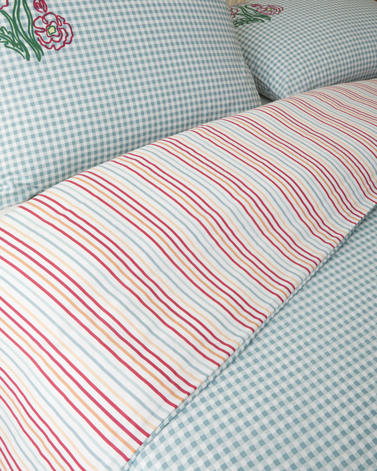 Cotton Single Size Duvet Cover Set 160x220 cm Pink - Orange (view 4)