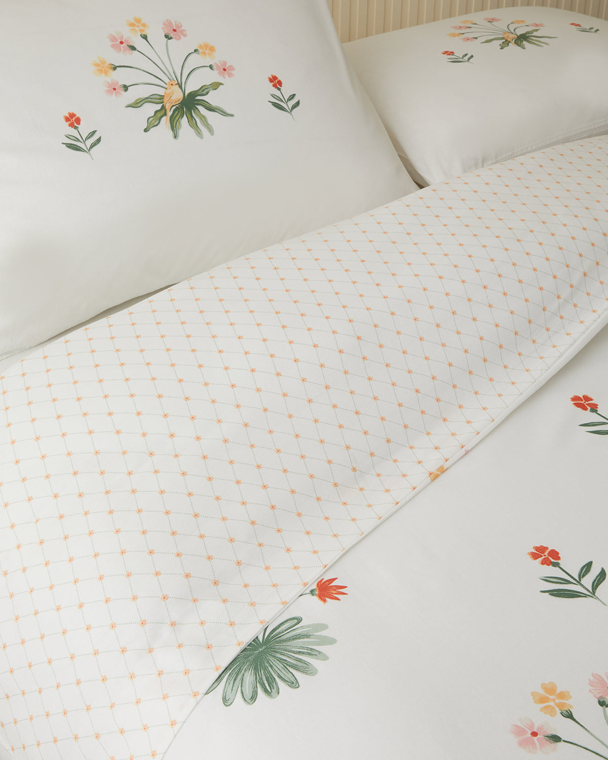 Cotton Single Size Duvet Cover Set 160x220 cm Green - Yellow (view 3)