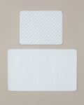 Gridline Anti-slip Base Bath Mat Set 60x80 cm + 40x60 cm White