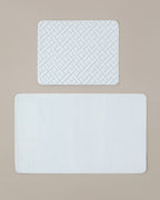 Gridline Anti-slip Base Bath Mat Set 60x80 cm + 40x60 cm White