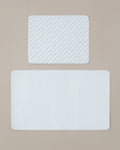 Gridline Anti-slip Base Bath Mat Set 60x100 cm + 50x60 cm - White & Gray - White