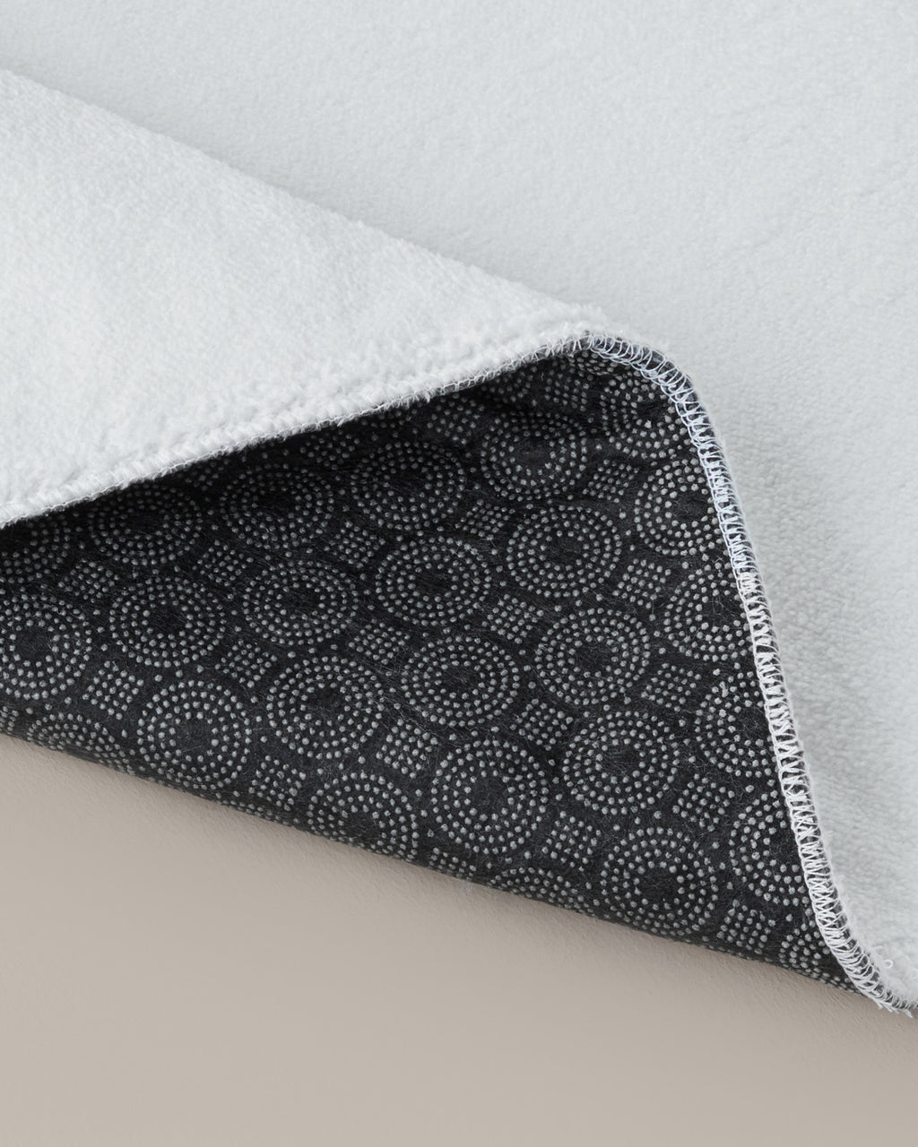 Gridline Anti-slip Base Bath Mat Set 60x100 cm + 50x60 cm - White & Gray (view 3)