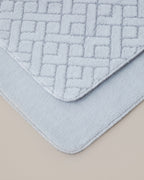 Gridline Anti-slip Base Bath Mat Set 60x100 cm + 50x60 cm - White & Gray (view 5)