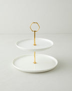 Verona Porcelain Cookie Stand 21+26 cm White (view 2)