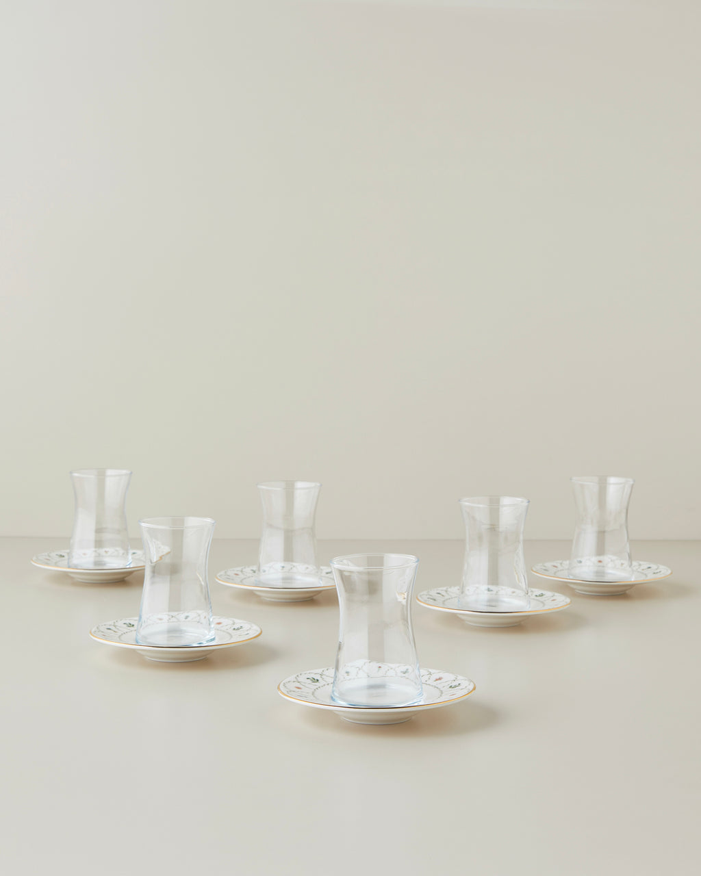 Bloomline Bone Porcelain 12 Pieces 6 Servings Tea Set 170 ml White
