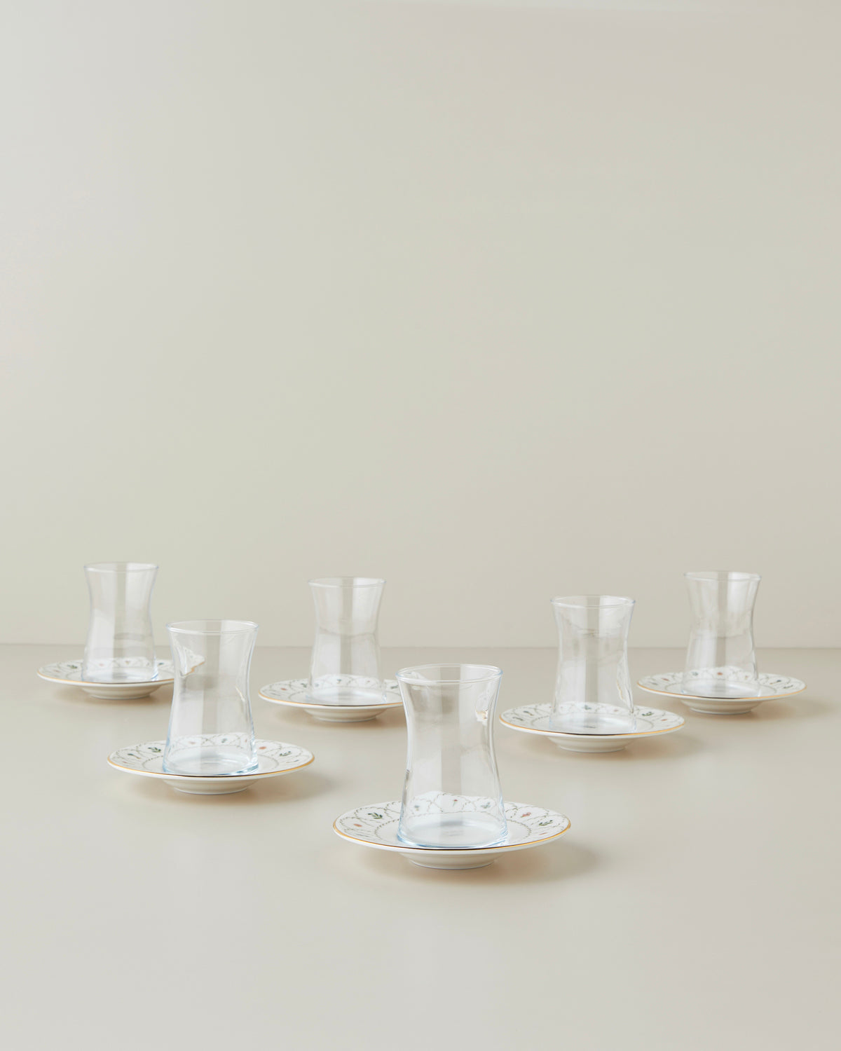 Bloomline Bone Porcelain 12 Pieces 6 Servings Tea Set 170 ml White