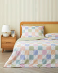 Easy Iron Single Size Duvet Cover Set 160x220 cm Pink - Green