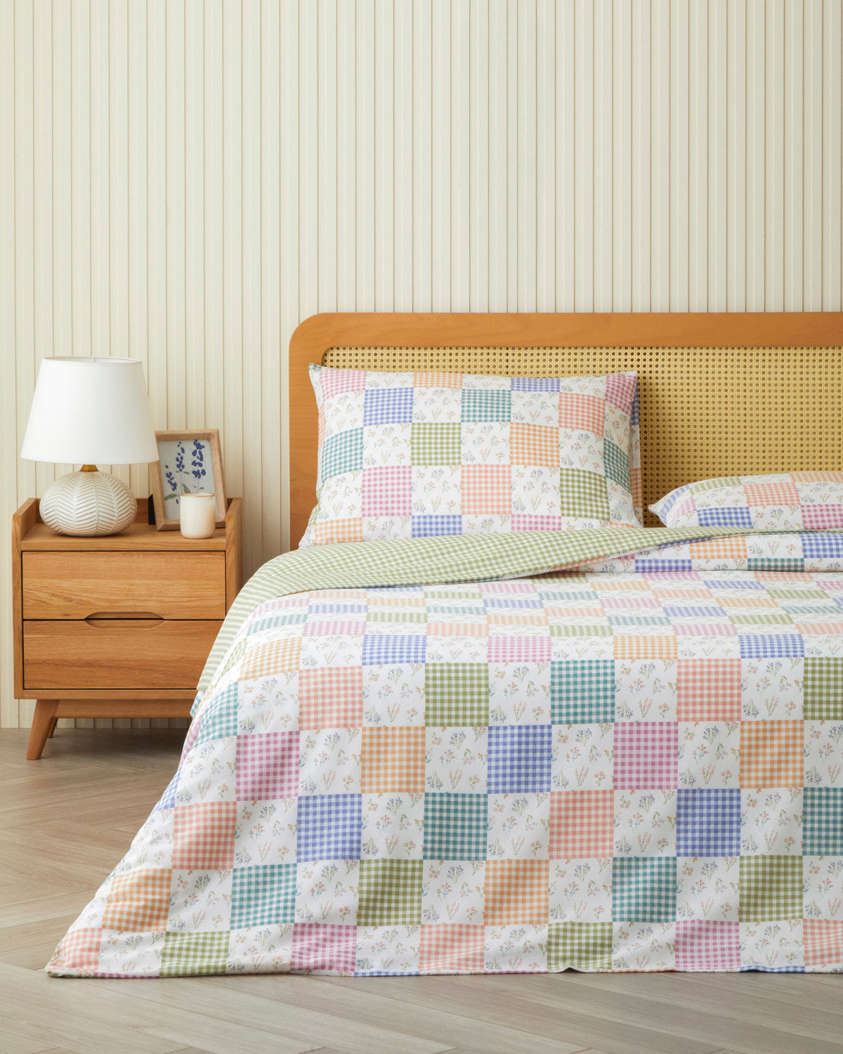 Easy Iron Single Size Duvet Cover Set 160x220 cm Pink - Green
