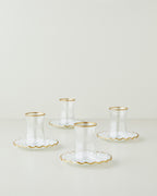 Glass 8 Pieces 4 Servings Tea Set 170 ml Gold