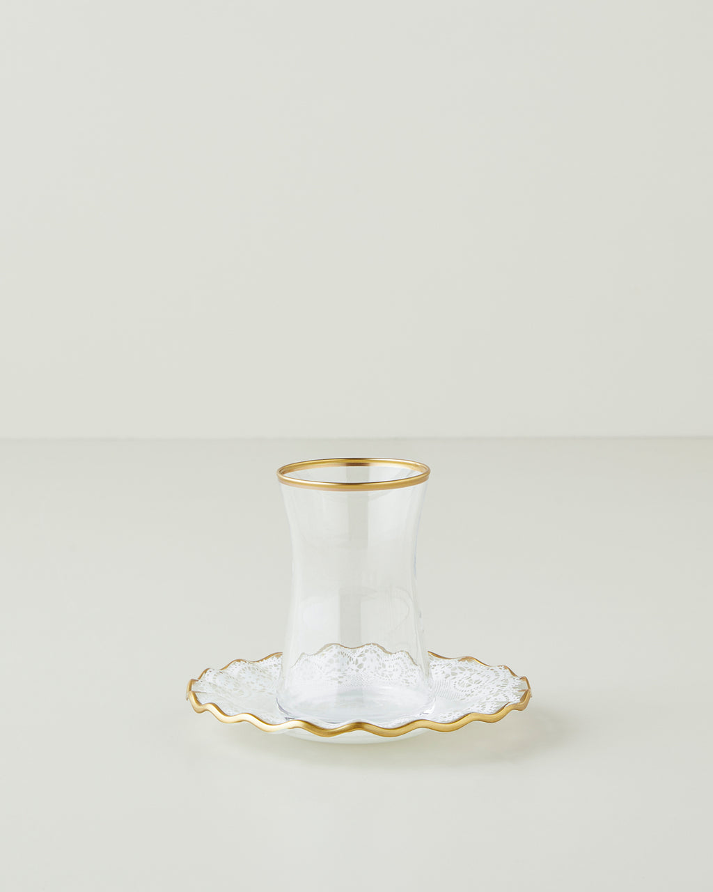 Glass 8 Pieces 4 Servings Tea Set 170 ml Gold (view 2)