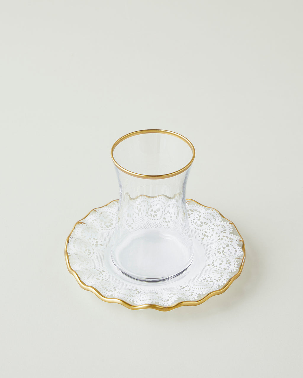 Glass 8 Pieces 4 Servings Tea Set 170 ml Gold (view 3)