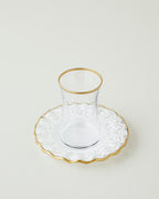 Glass 8 Pieces 4 Servings Tea Set 170 ml Gold (view 3)