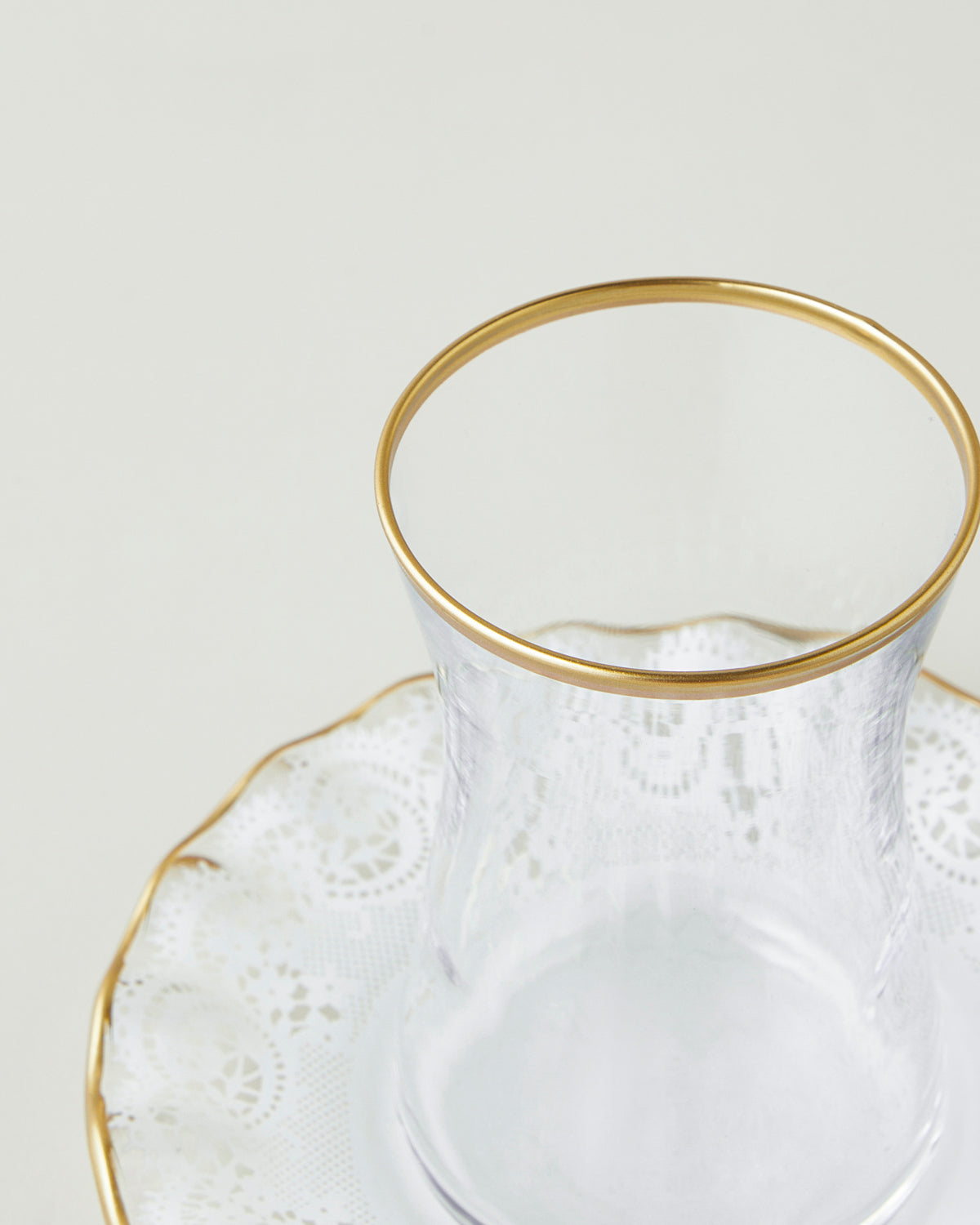 Glass 8 Pieces 4 Servings Tea Set 170 ml Gold (view 4)