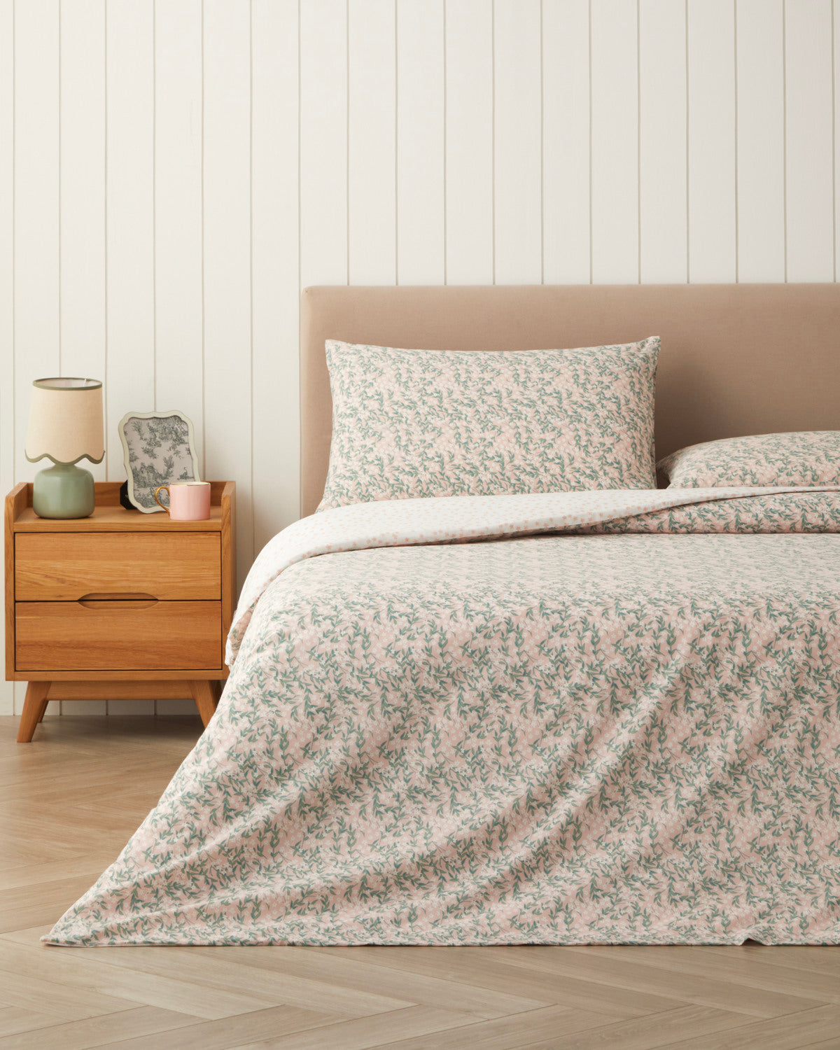 Easy Iron Single Size Duvet Cover Set 160x220 cm Pink - Green