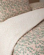 Easy Iron Single Size Duvet Cover Set 160x220 cm Pink - Green (view 4)