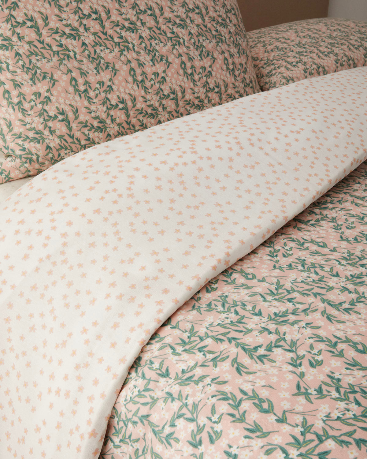 Easy Iron Single Size Duvet Cover Set 160x220 cm Pink - Green (view 4)