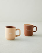 Ceramic 2 pcs Mug 150-230 ml Cream - Brown